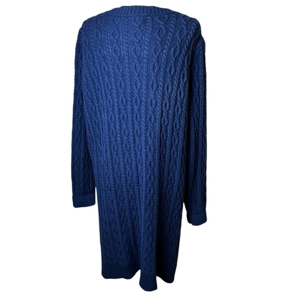 Denim & Co woman long cardigan button down sweater. Size 2X blue - Picture 5 of 7